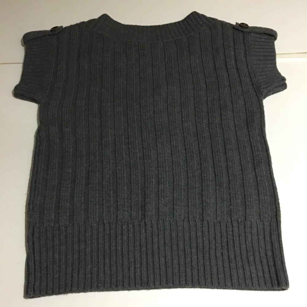 Banana Republic Cable Knit Sweater Gray Medium Merino Wool Business Casual - Picture 6 of 9